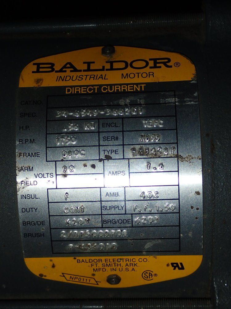 Baldor 40:1, .56hp Dc Gear Drive - 30000910/gr0133b059