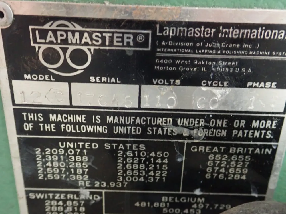 Lapmaster International Lapping Machine
