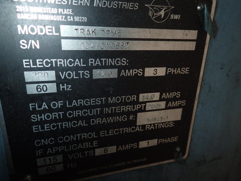 South Western Cnc Vertical Mill