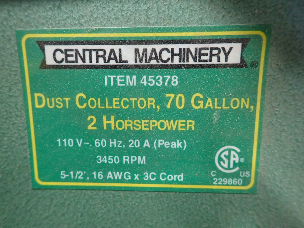Central Machinery Dust Collector