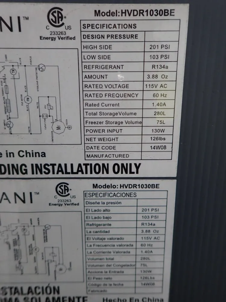 Vissani Refrigerator / Freezer