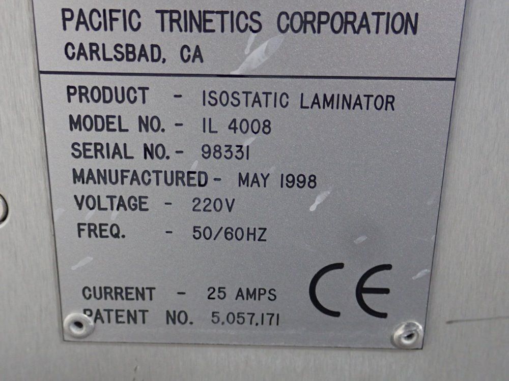 Pacific Trinetics Isostatic Press Laminator