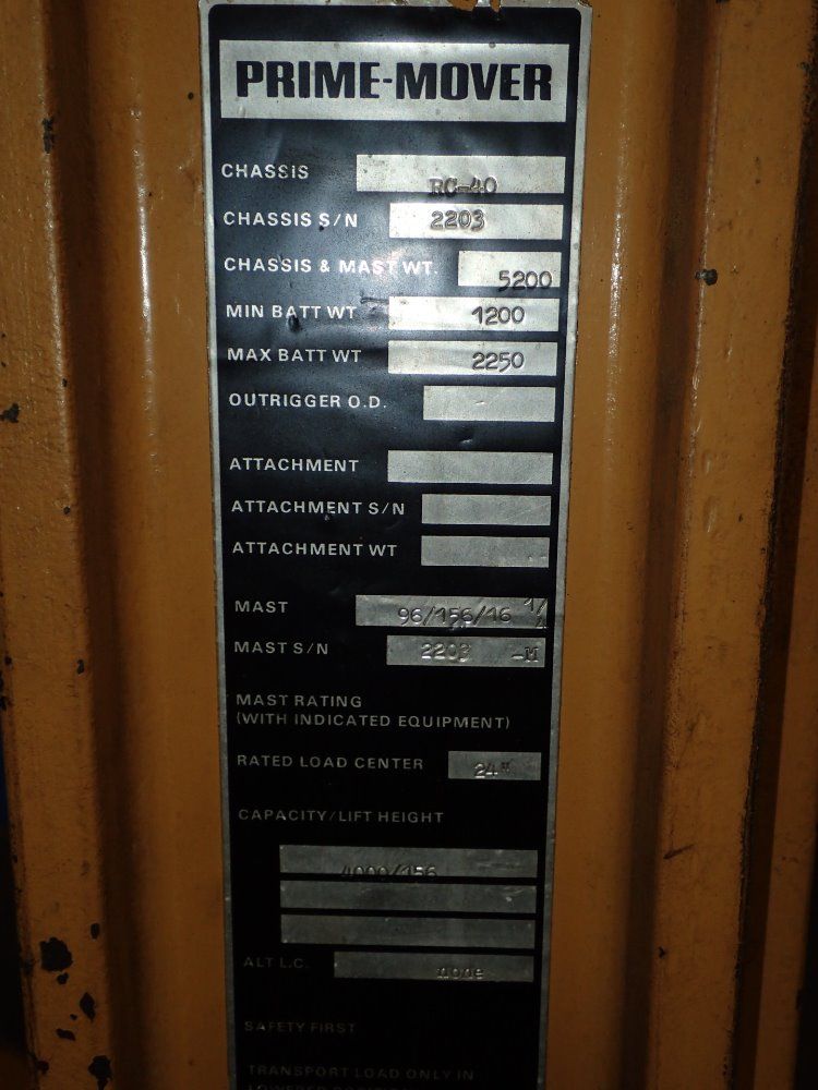 Prime Mover 4000# Electric Forklift