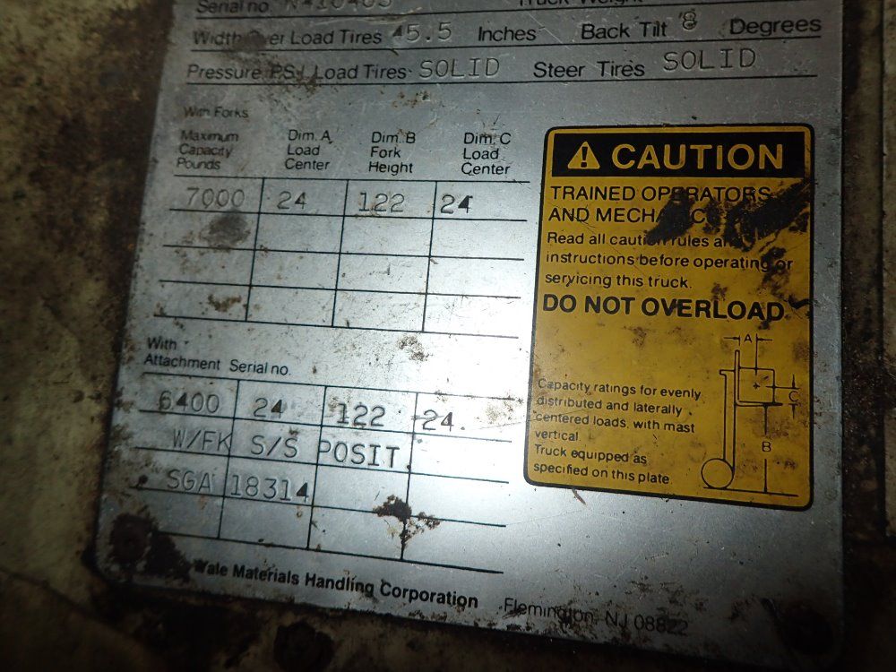 Yale 7000# Glc070lcjsbv085 Propane Forklift