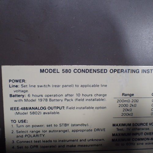 Keithley 580 Micro Ohmmeter