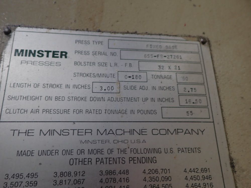 Minster 60ton 6 Press - 6