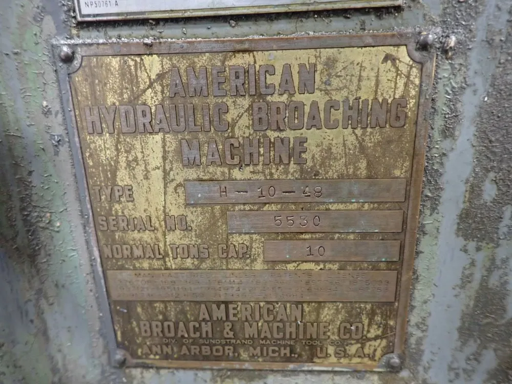 American Broach & Machine Broaching Machine