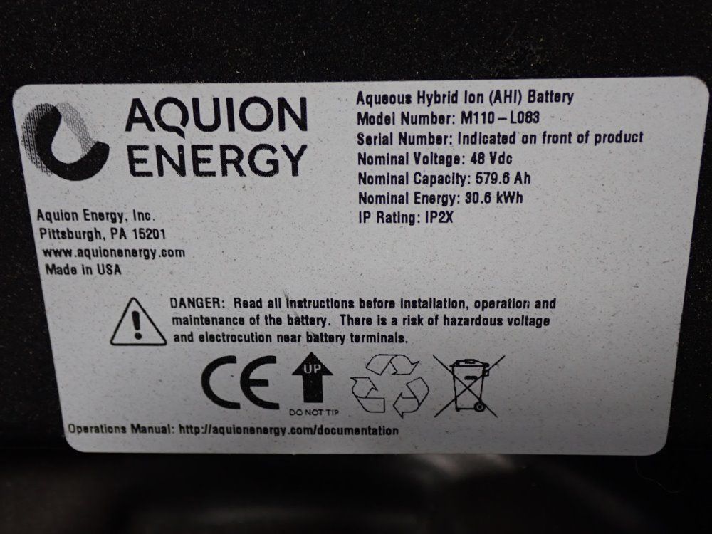 Aquion Energy Hybrid Ion Battery
