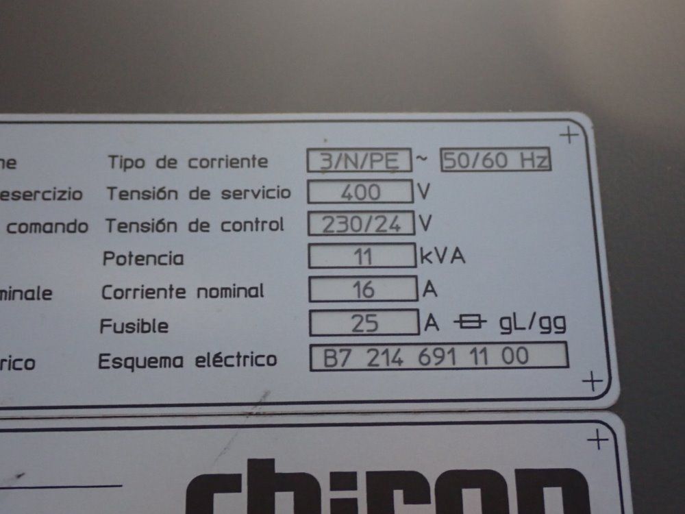 Chiron 8" X 19" Fz 08 S Cnc Tapping Center - Fz 08 S