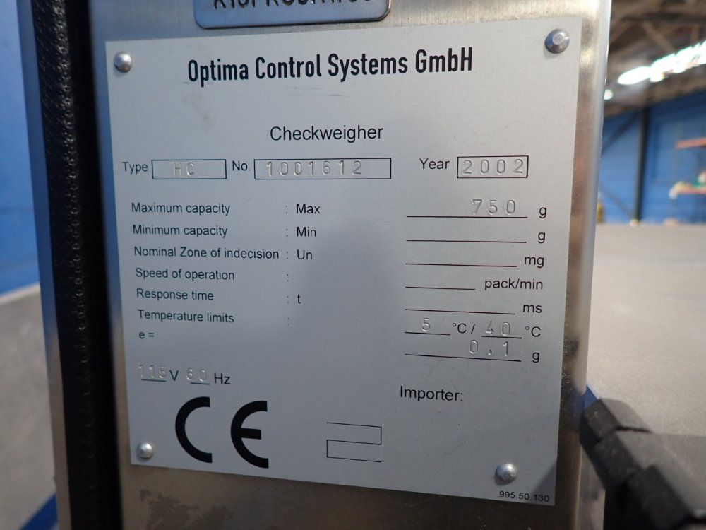 Optima Control Systems S/s Checkweigher