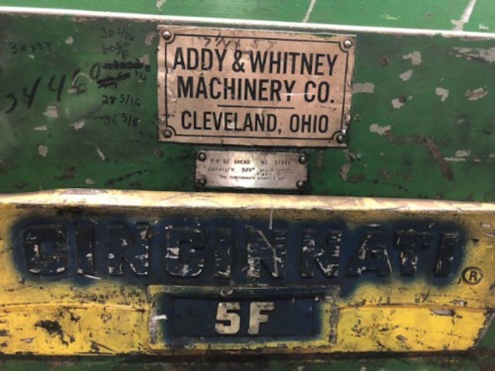 Cincinnati 5/8" X 12' Capacity Hydraulic Shear - 5f12