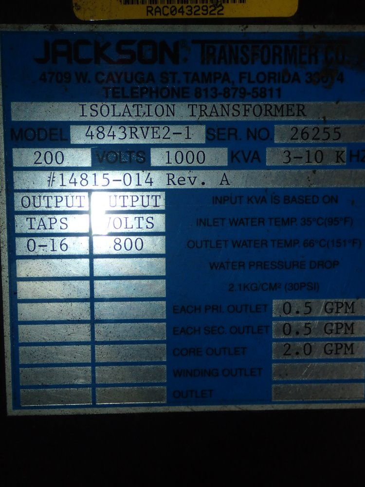 Jackson Isolation Transformer