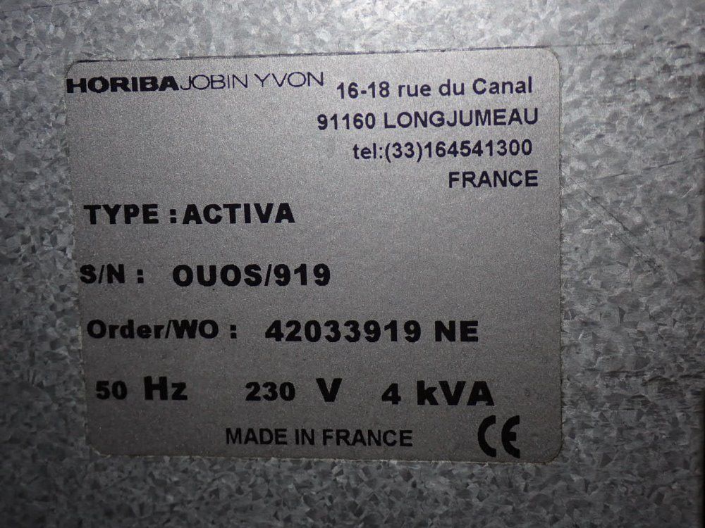 Horiba Jobin Yvon Atomic Emission Spectrometer