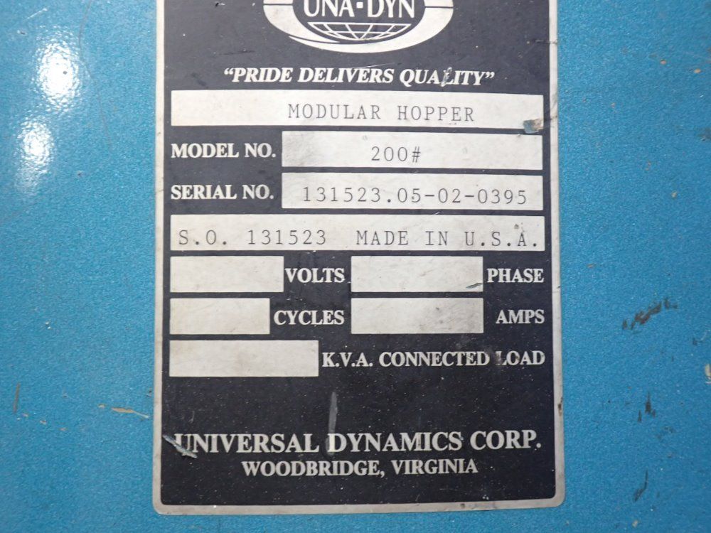 Una-dyn/ Mann & Hummer Dual Hopper Dryer