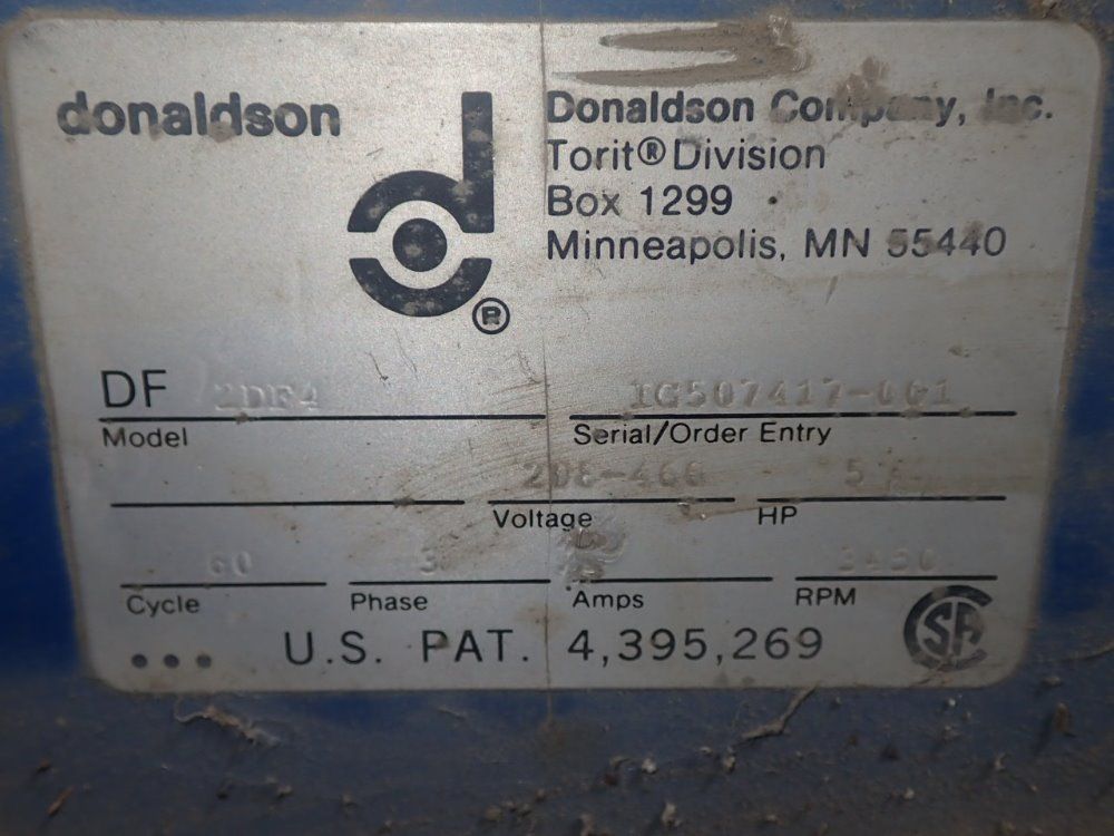 Donaldson/torit 5 Hp Df 2df4 Dust Collector - Df 2df4