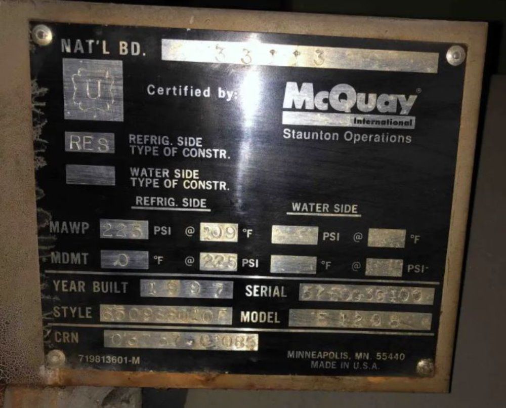 Mcquay Whr080e-w Dual Compressor W/triple Tube Chiller - Whr080e-w