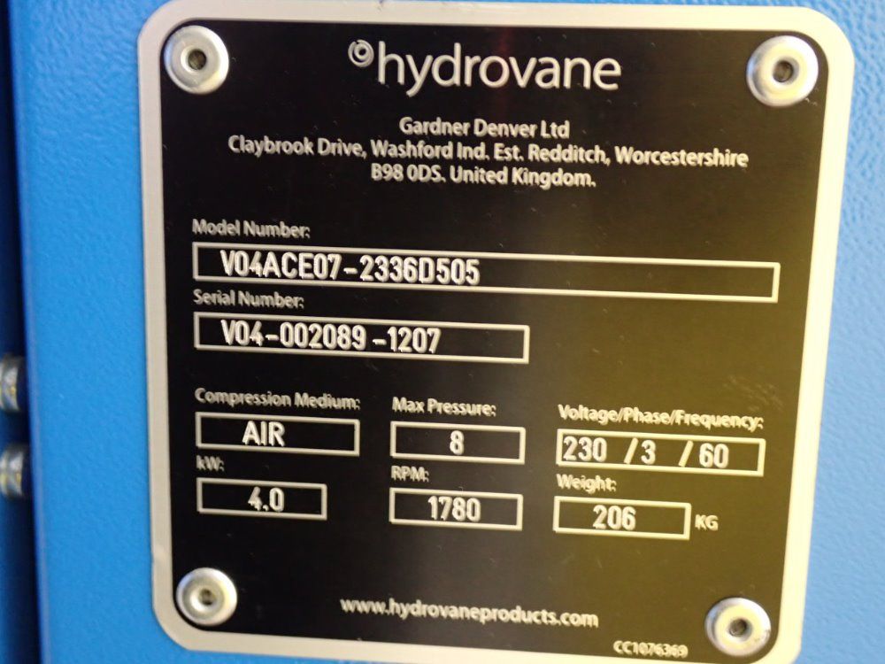 Hydrovane/gardner Denver 4 Kw Hv04/hydrovane/v04ace07-2336d505 Air Compressor - Hv04/hydrovane/v04ace07-2336d505
