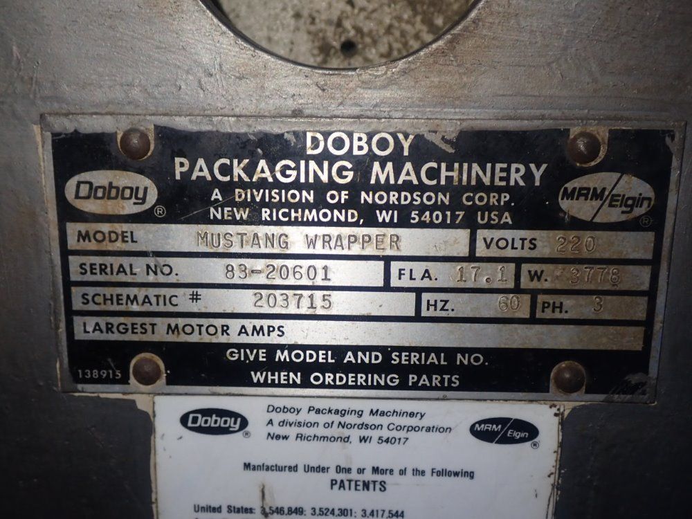 Doboy 7" Mustang Wrapper Packaging System - Mustang Wrapper