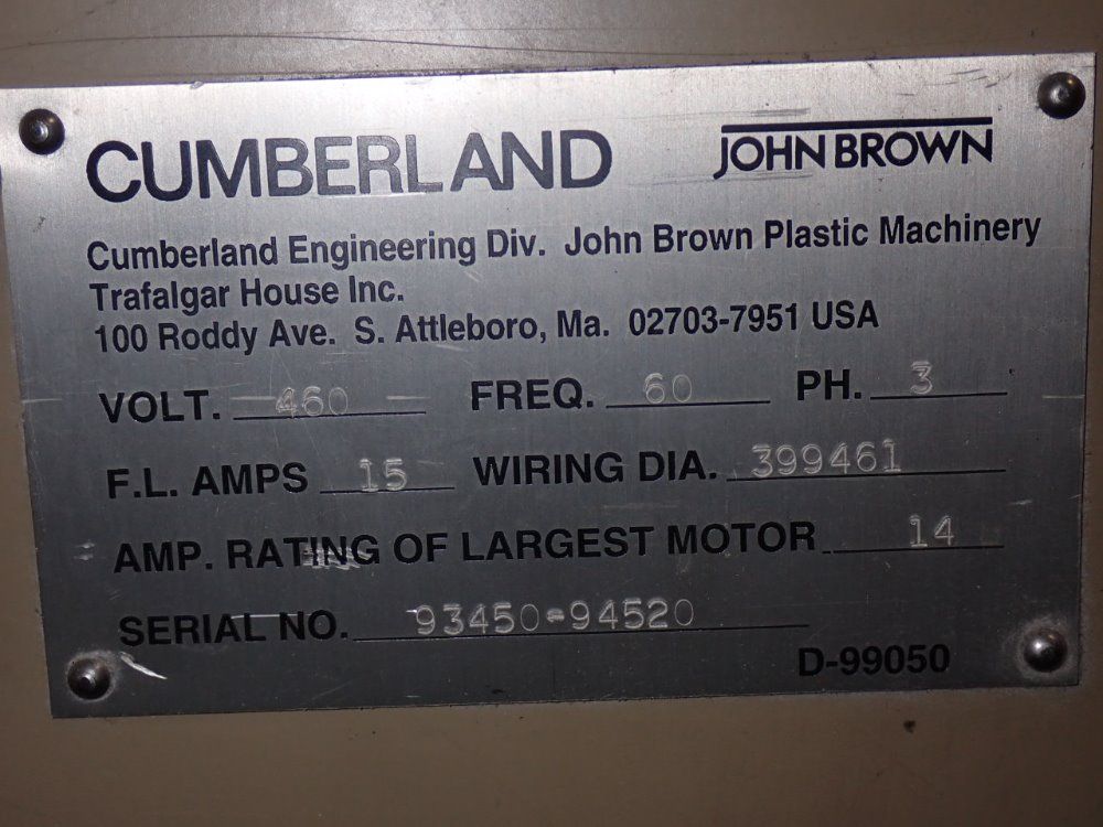 Cumberland/john Brown 10 Hp 3kn Granulator - 3kn