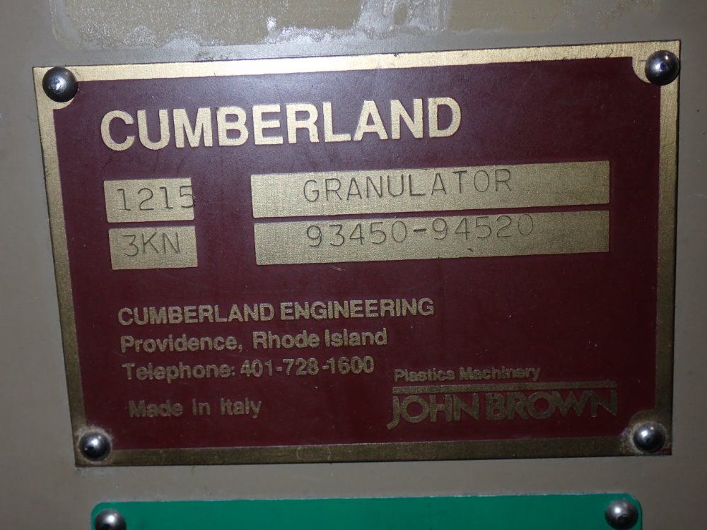 Cumberland/john Brown 10 Hp 3kn Granulator - 3kn