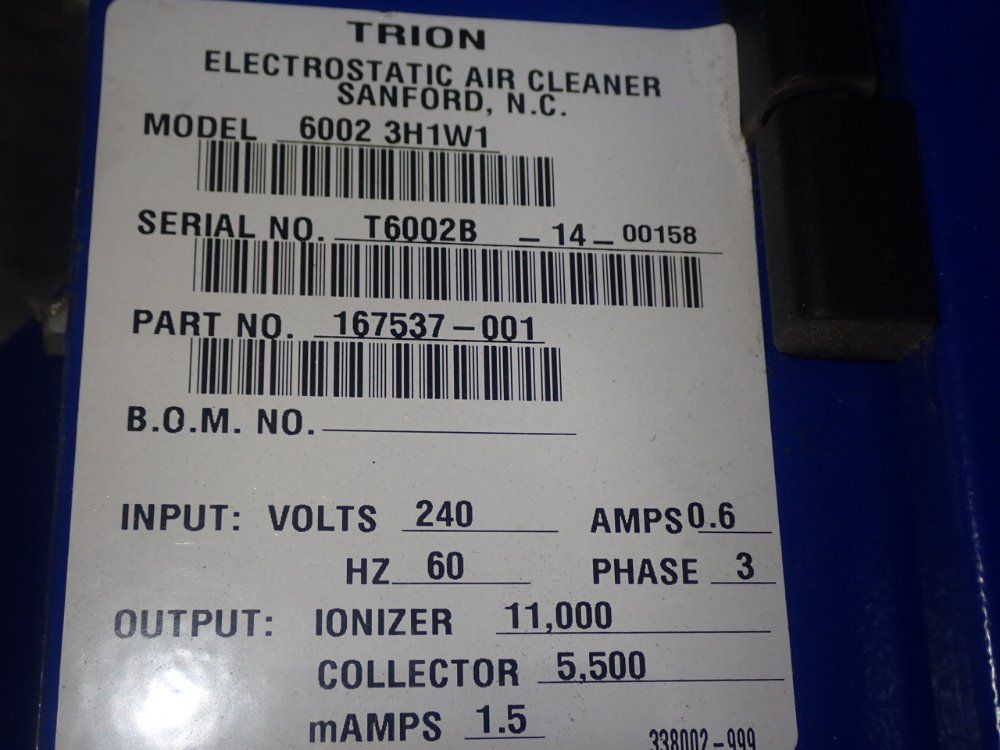 Trion 6002 3h1w1 Air Cleaner - 6002 3h1w1