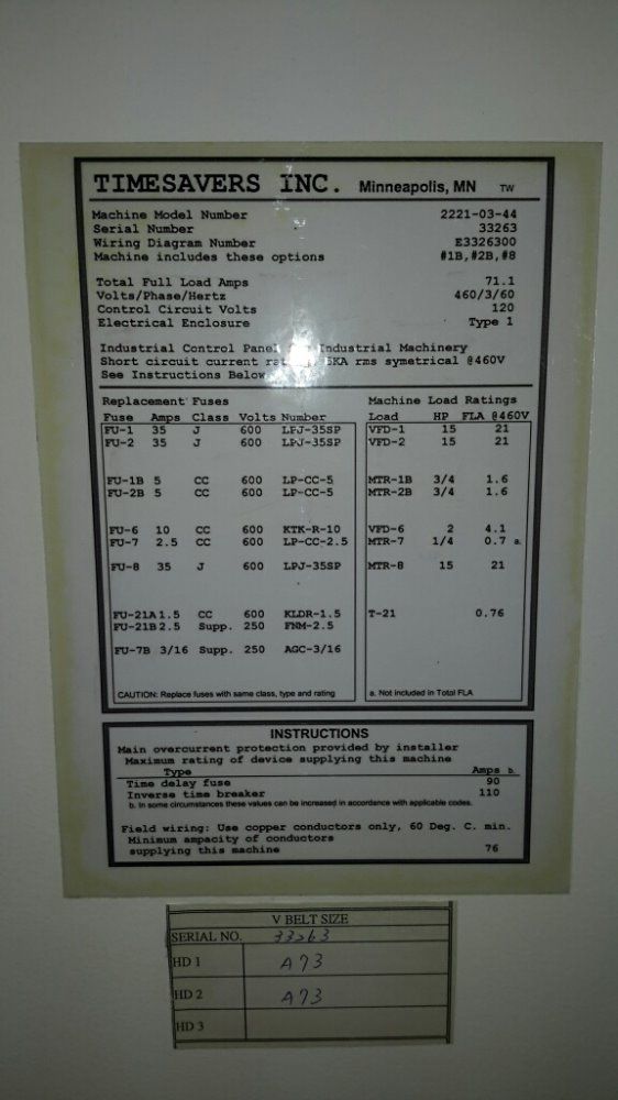 Timesavers 2221-03-44 Metal Deburring Machine - 2221-03-44