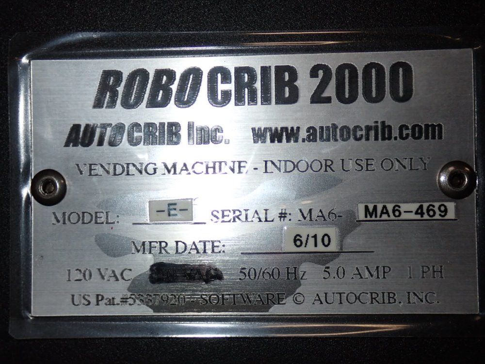 Autocrib Vending Machine / Automated Inventory System - Robocrib2000e