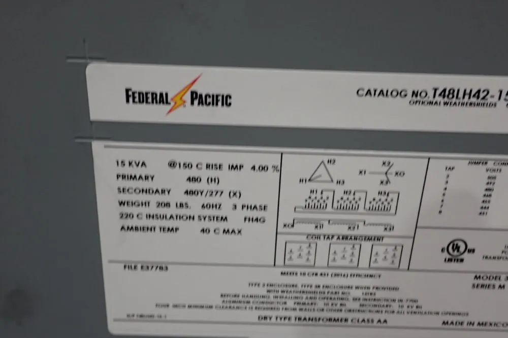 Federal Pacific 15 Kva Transformer - 36b