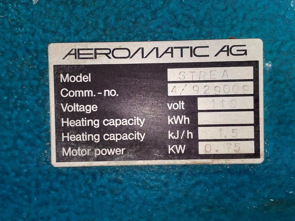 Aeromatic  Aeromatic Fluid Bed Dryer Model Strea