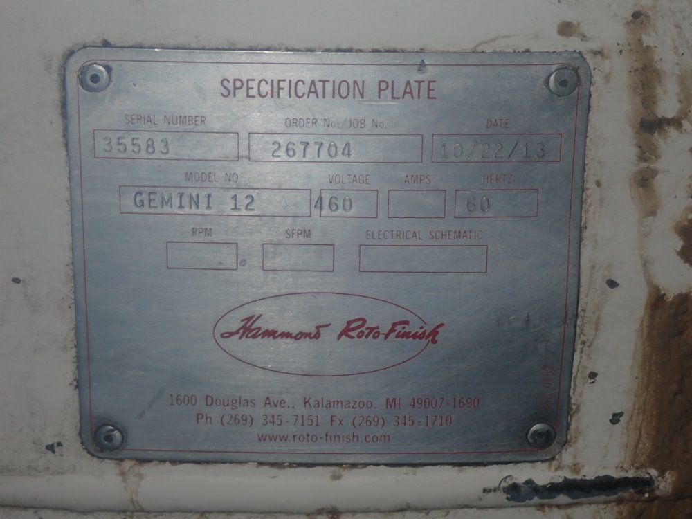 Hammond/roto-finish 54" Vibratory Finisher - Gemini12