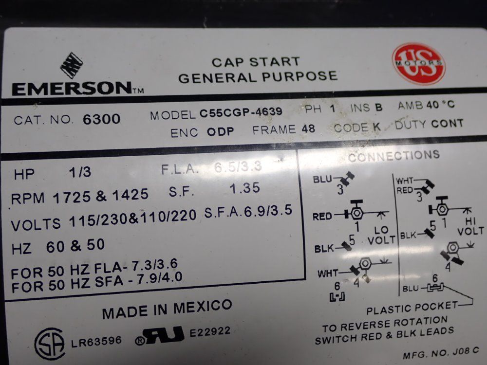 Emerson/us Motors Motor