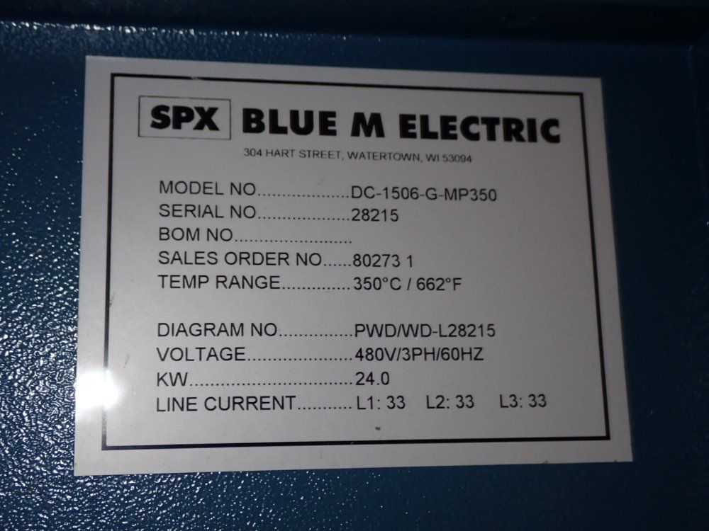 Spx/blue M 662Â° F Dc-1506-g-mp350 Oven - Dc-1506-g-mp350