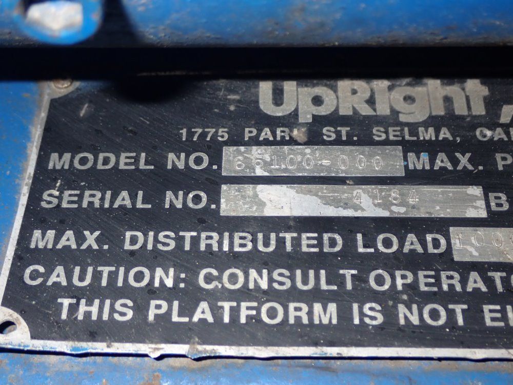 Upright Inc. 1000# Upright Inc. 66100-000/26n Electric Scissor Lift - 66100-000/26n