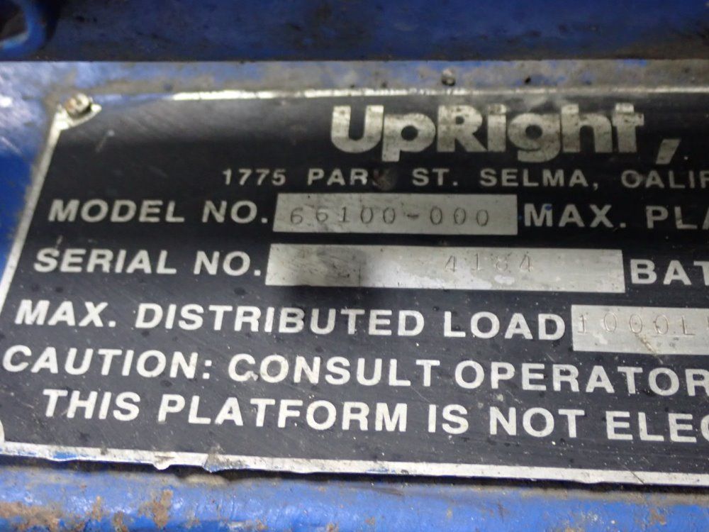 Upright Inc. 1000# Upright Inc. 66100-000/26n Electric Scissor Lift - 66100-000/26n