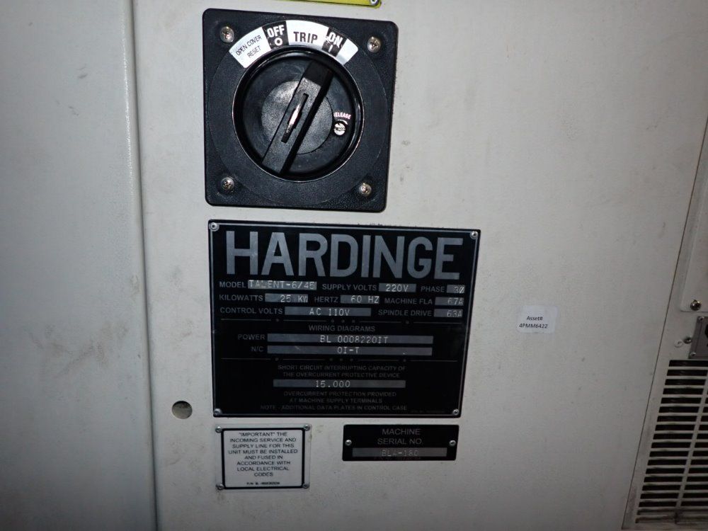 Hardinge Cnc Lathe - Talen 6/45