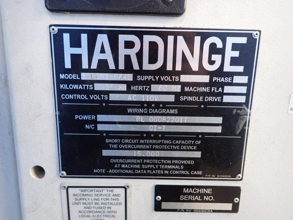 Hardinge Cnc Lathe - Talen 6/45