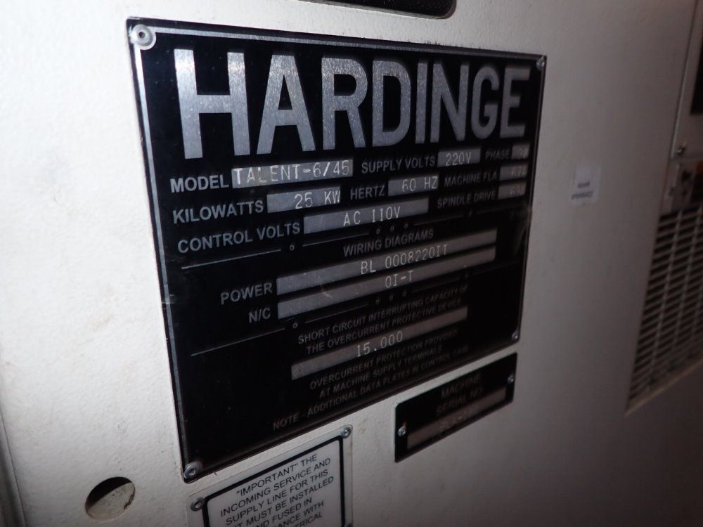 Hardinge Cnc Lathe - Talen 6/45