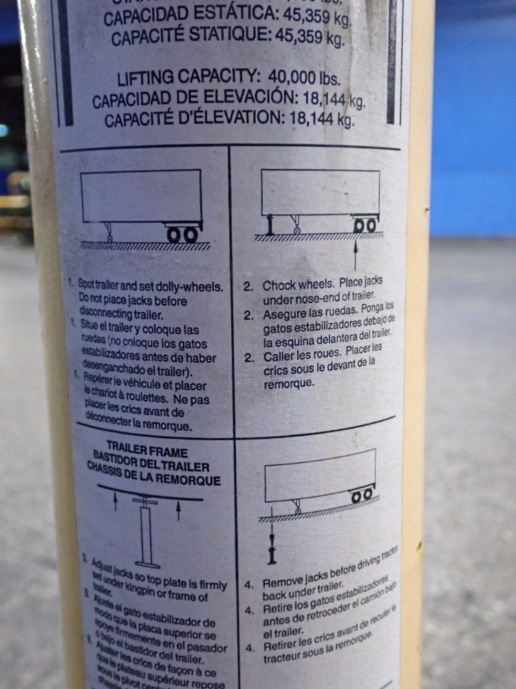 Vestil 100,000 Lbs/40,000 Lbs Trailer Stabilizing Jack