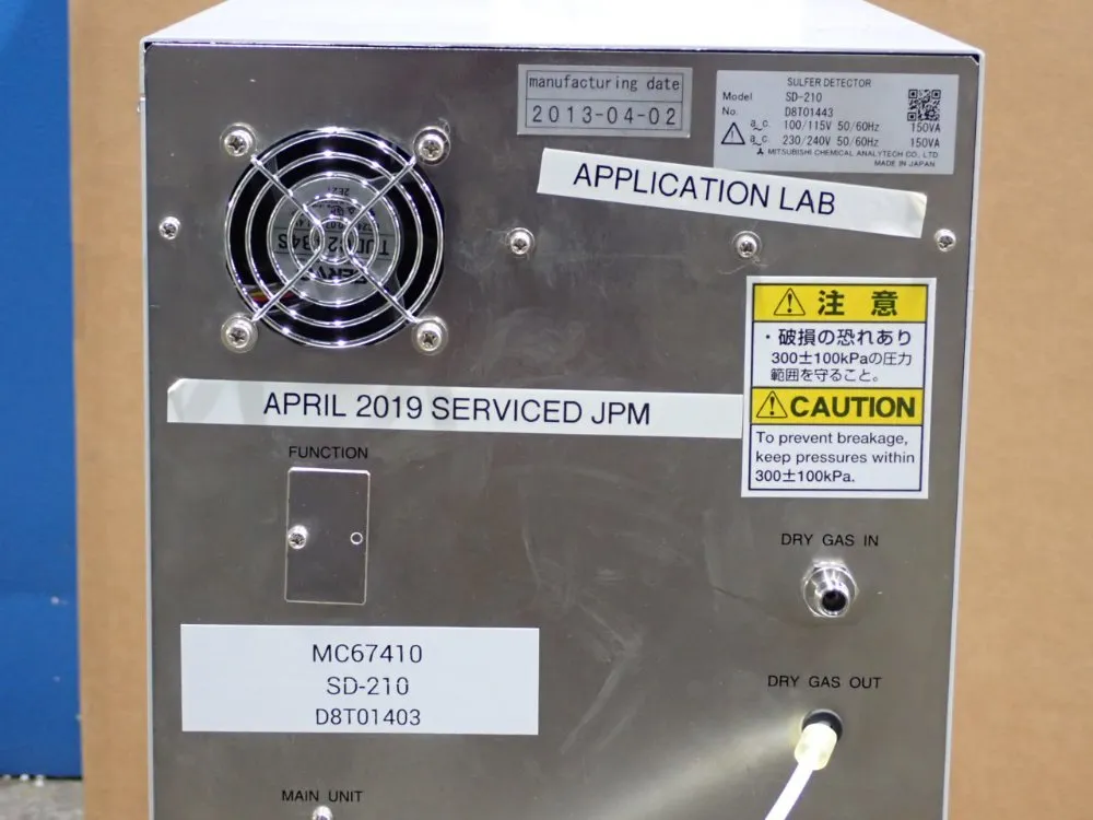 Mitsubishi Chemical Analytech Sulfur Detector - Sd-210