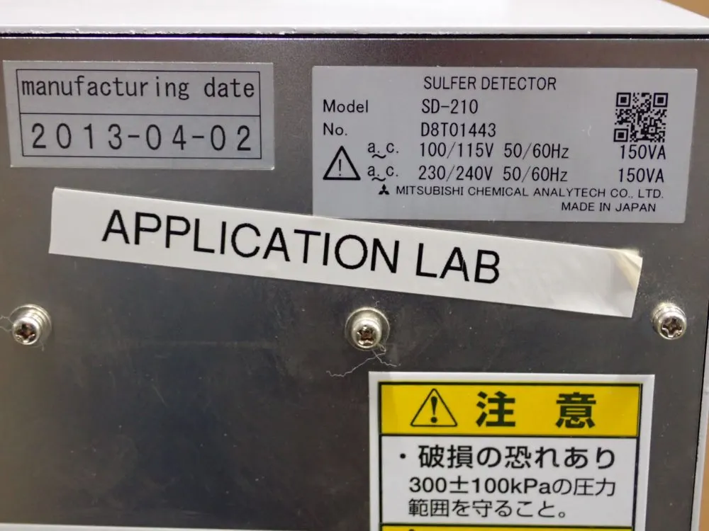 Mitsubishi Chemical Analytech Sulfur Detector - Sd-210
