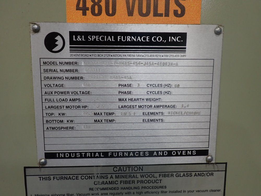 L&l Special Furnace Co 1875f Furnace - Xl836