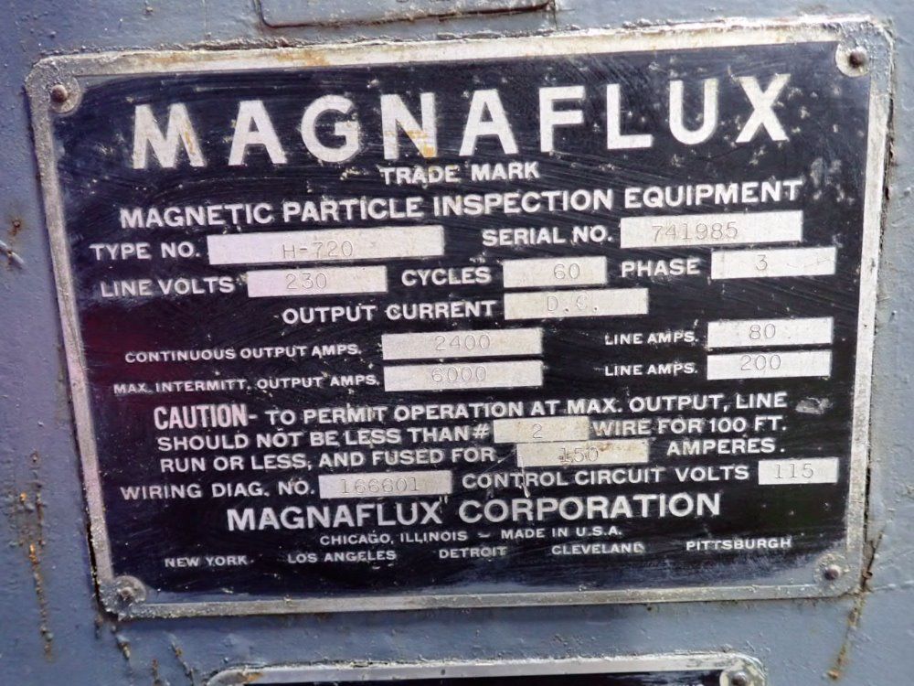 Magnaflux 119" X 30" Particle Inspection Unit - H-720