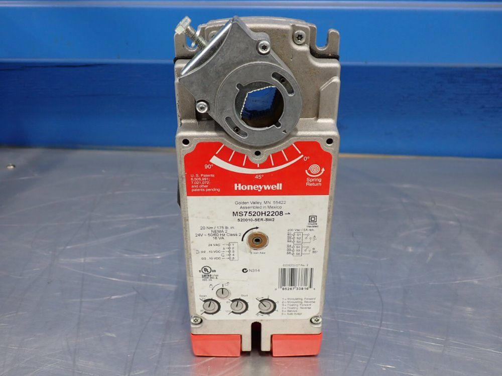 Honeywell 88lb.in. Torque Spring Return Actuator - Ms7520h2208