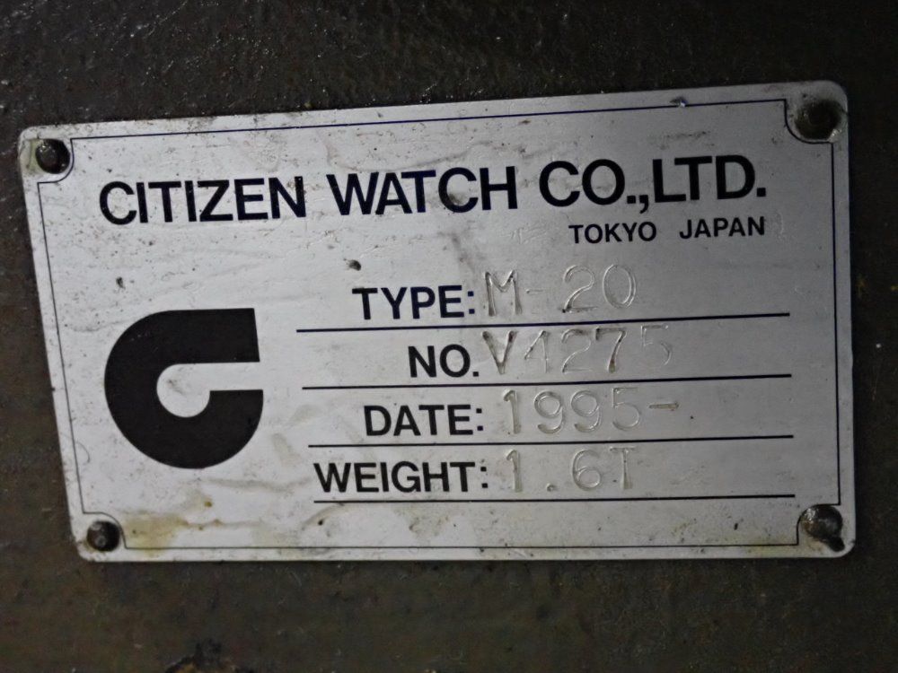 Citizen Cnc Screw Machine - Cincom M20