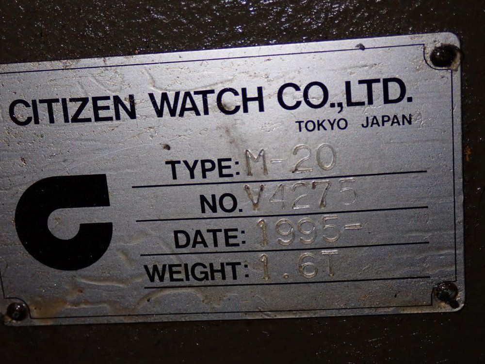 Citizen Cnc Screw Machine - Cincom M20