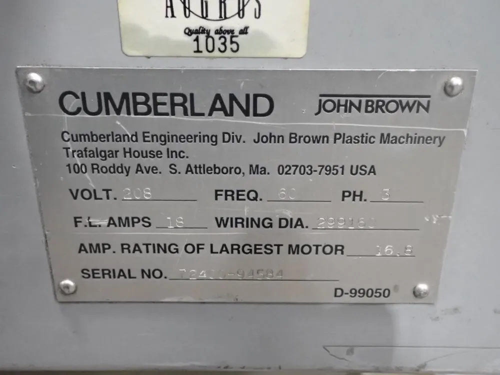 Cumberland 11x12 Granulator
