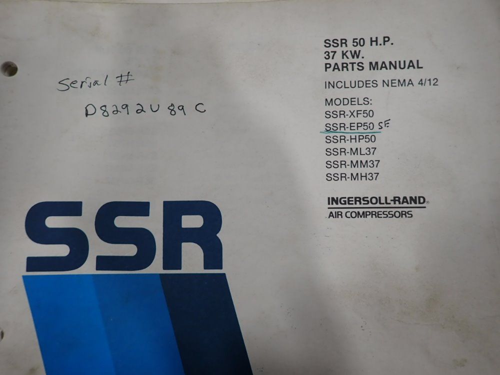 Ingersoll Rand 194 Cfm Screw Compressor - Ssr-ep50se