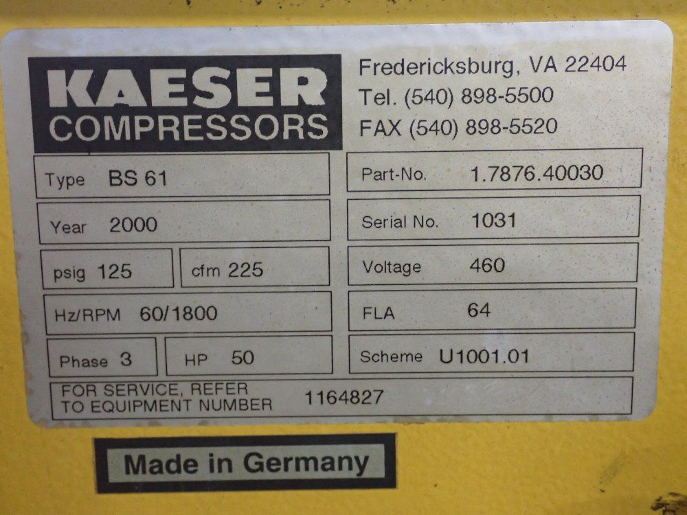 Kaesar Compressors 50 Hp Air Compressor - Bs 61
