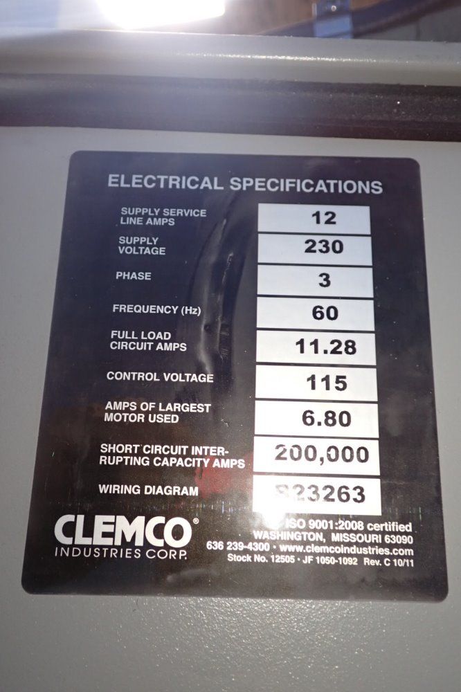 Clemco 74" X 36" X 38" Blast Cabinet - Dbl65s900 Reclaim Wodc