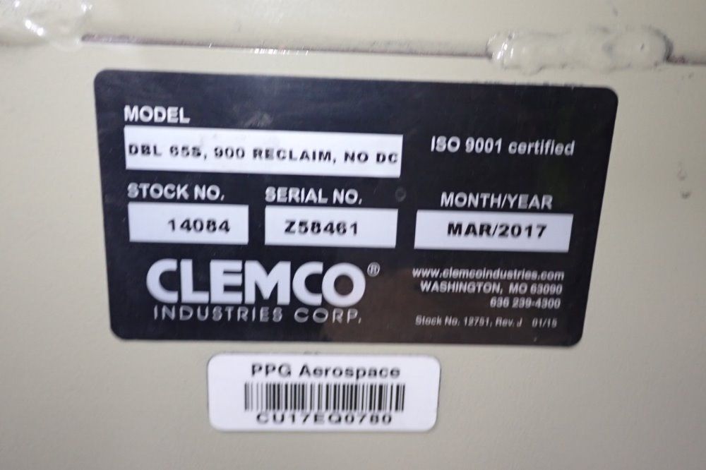 Clemco 74" X 36" X 38" Blast Cabinet - Dbl65s900 Reclaim Wodc